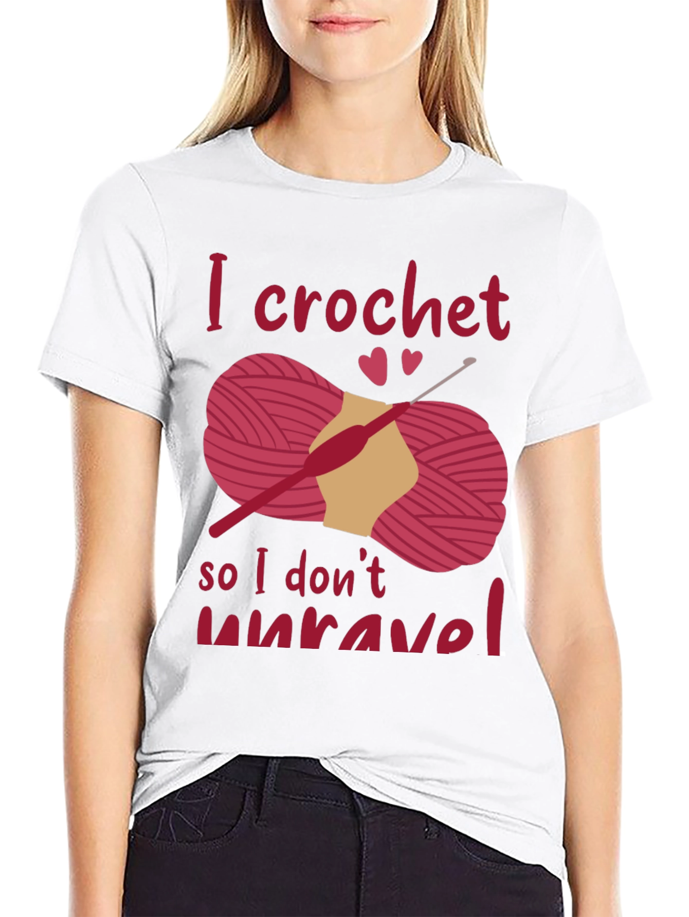 Black I Crochet So I Don't Unravel T-Shirt view 9