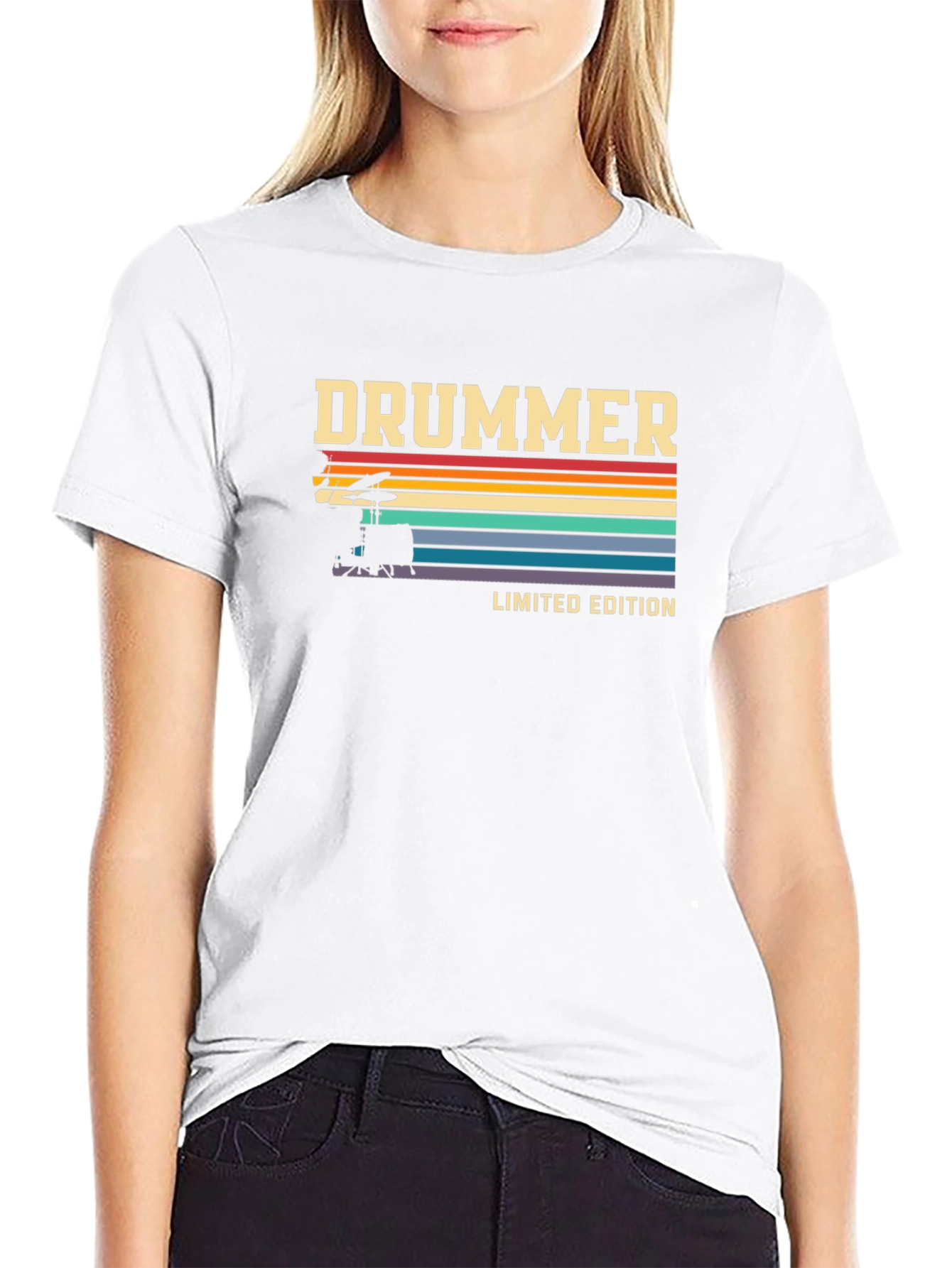 Black Vintage Drummer Limited Edition Graphic T-Shirt view 9