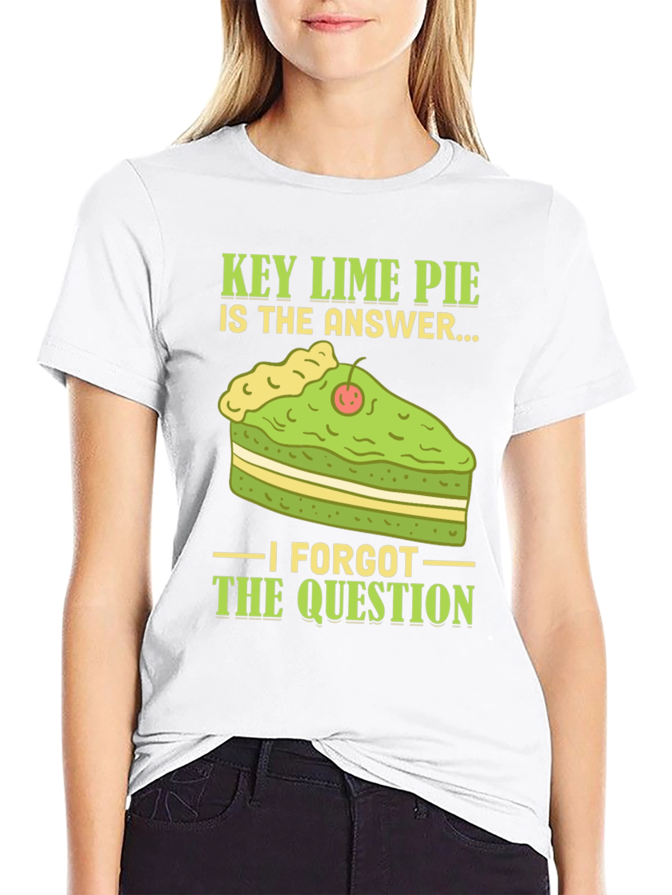 Black Key Lime Pie Answer T-Shirt - Funny Dessert Tee view 9