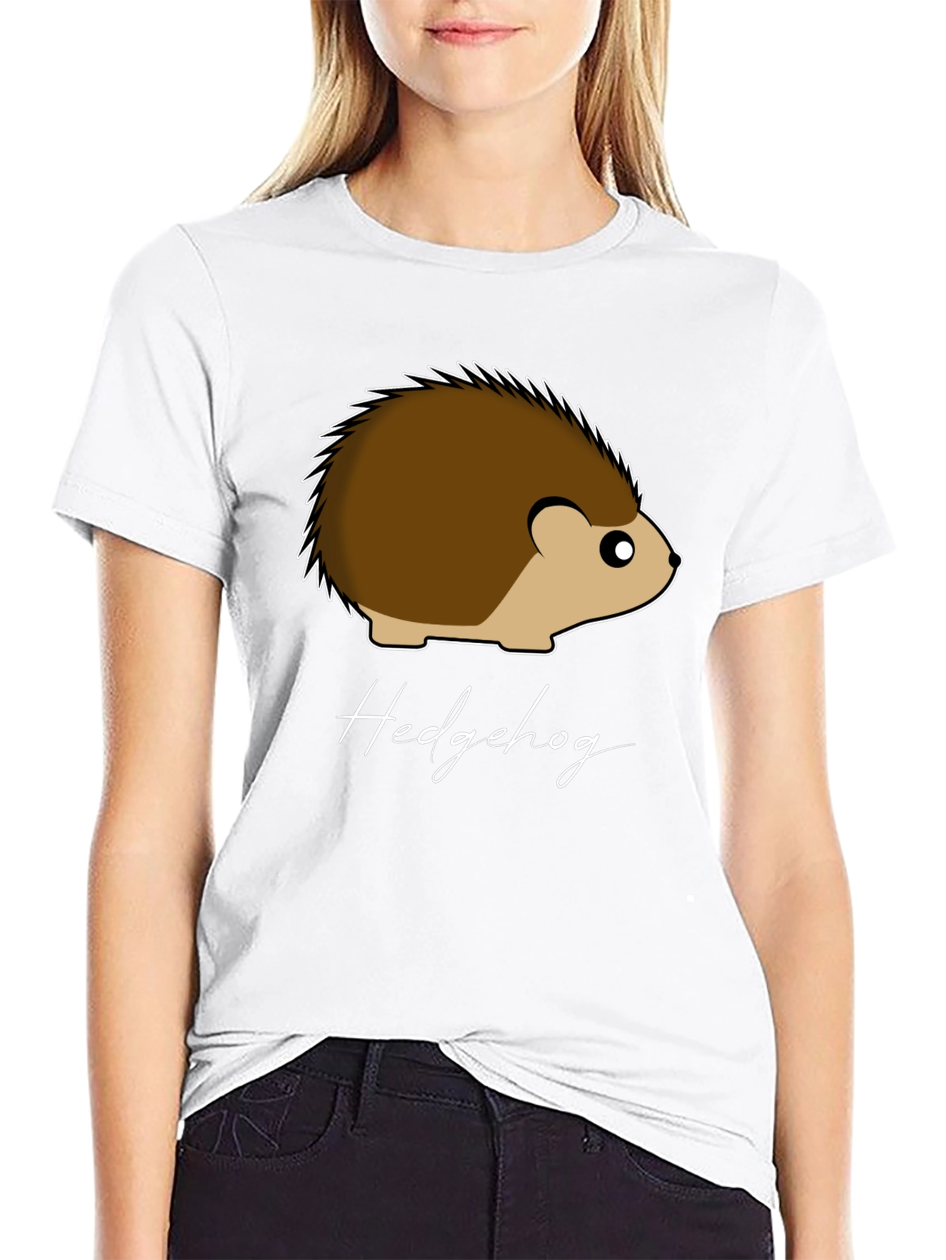 Black Hedgehog Graphic Tee - Soft Cotton Black T-Shirt view 9