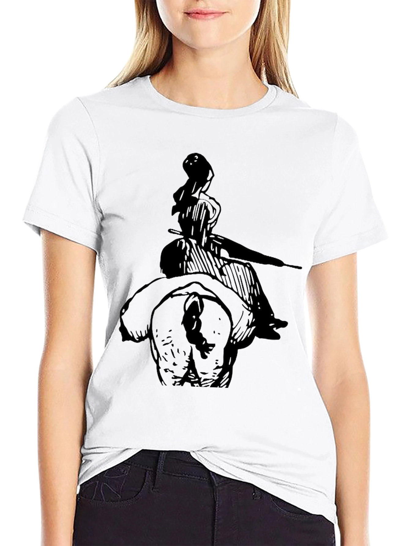 Black Quirky Graphic Black T-Shirt view 9