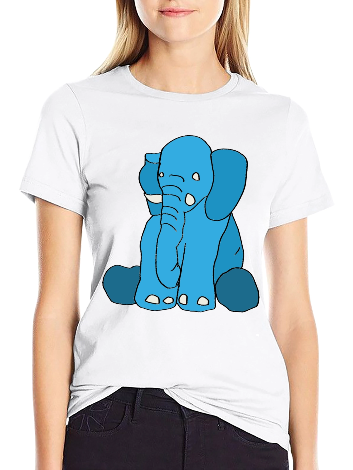 Black Elephant Graphic Tee - Black Cotton Blend view 9