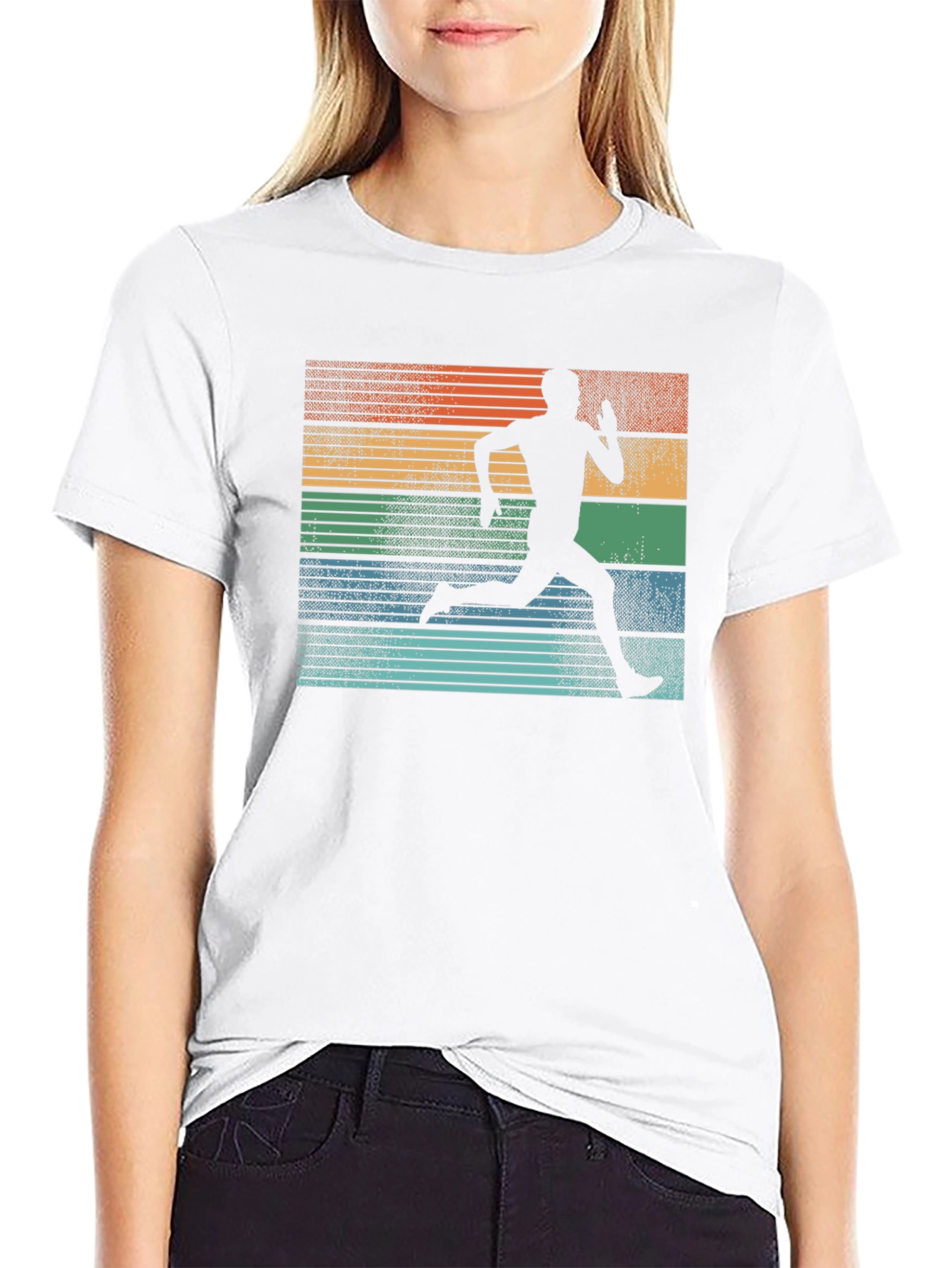 Black Retro Runner Graphic Tee view 9