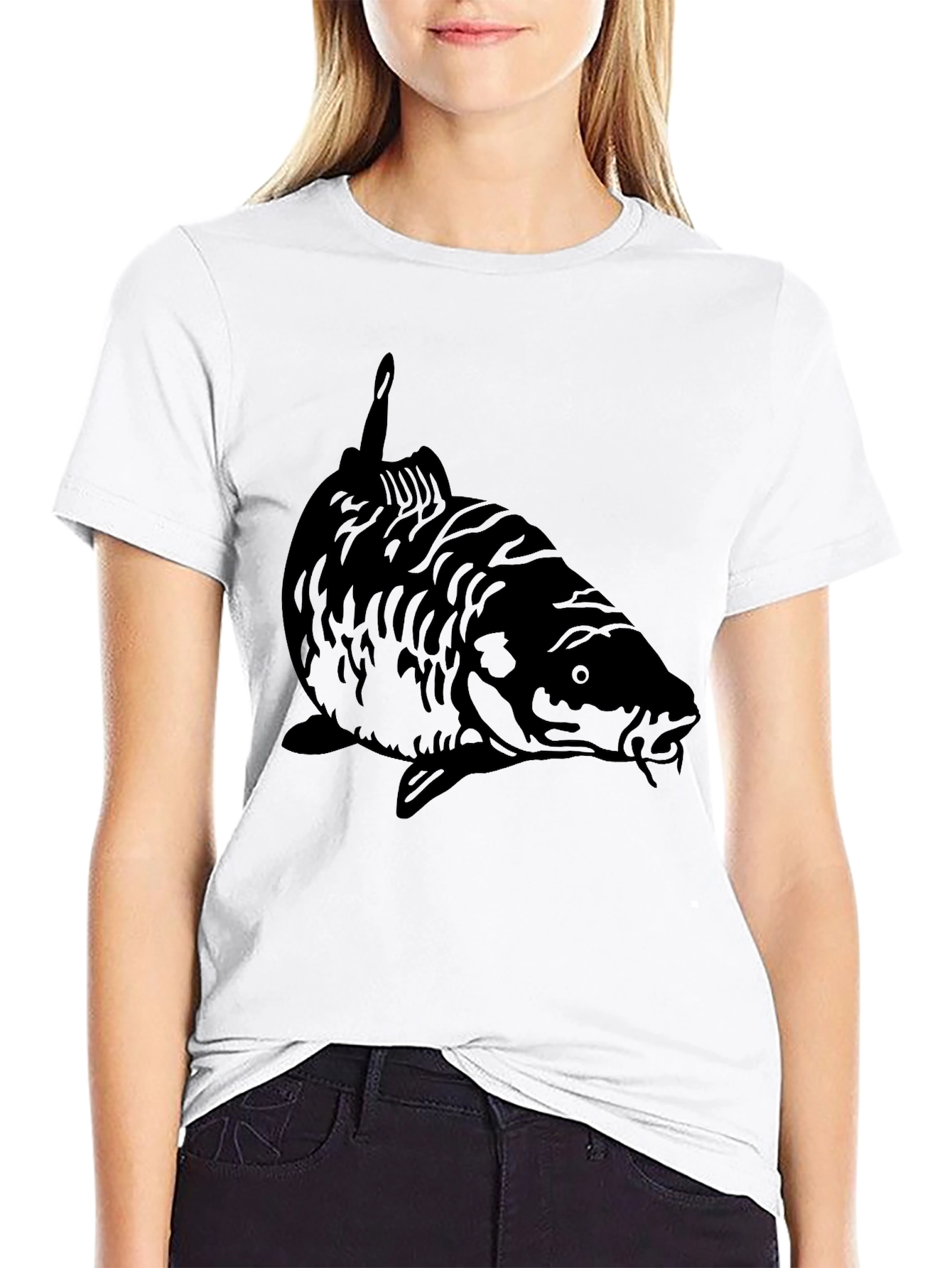 Black Black Carp Fish Graphic Tee - Angler Style view 9