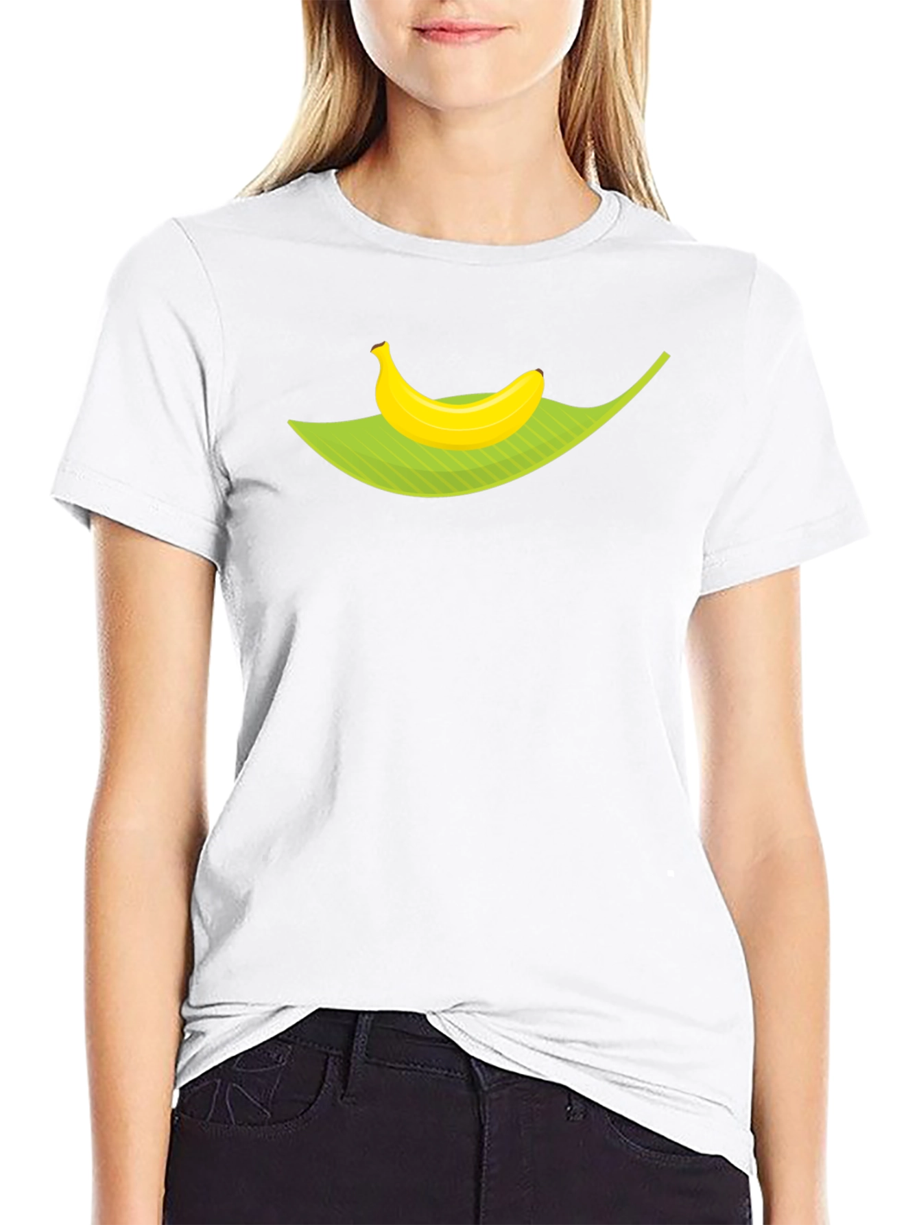 Black Banana Leaf Graphic Tee - Tropical Fruit Humor Shirt view 9