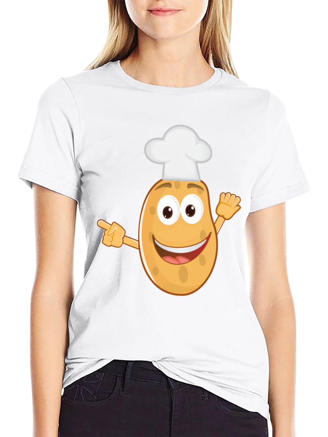 Black Funny Potato Chef T-Shirt view 9