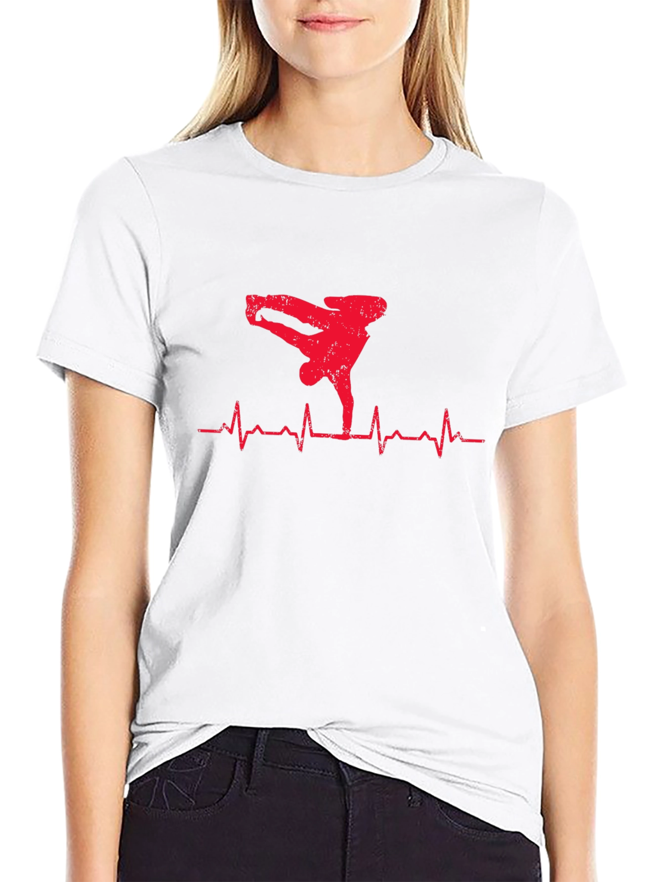 Black Breakdance Heartbeat Graphic Tee - Men's Black T-Shirt view 9