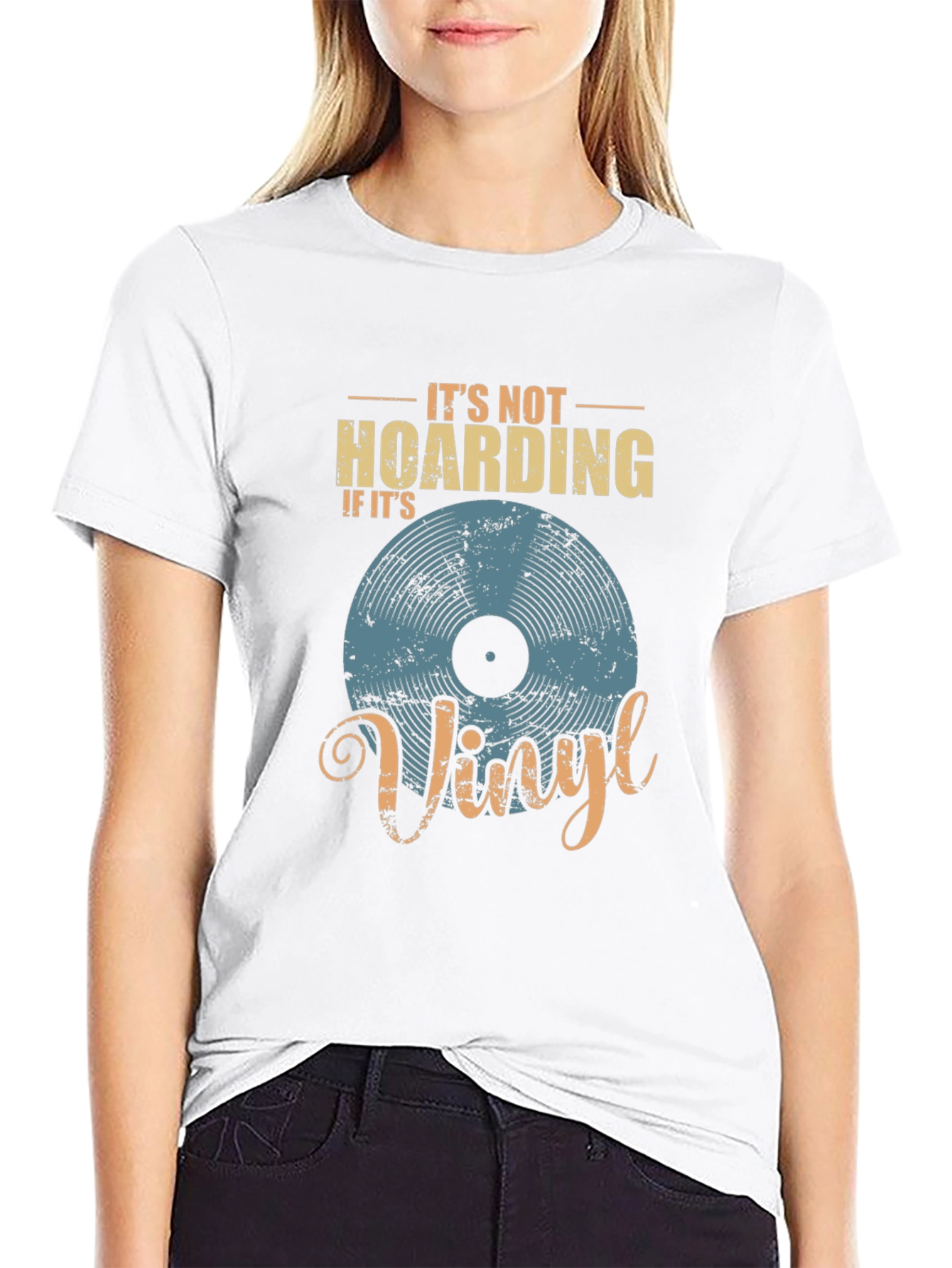 Black Vinyl Record Lover T-Shirt - It's Not Hoarding view 9
