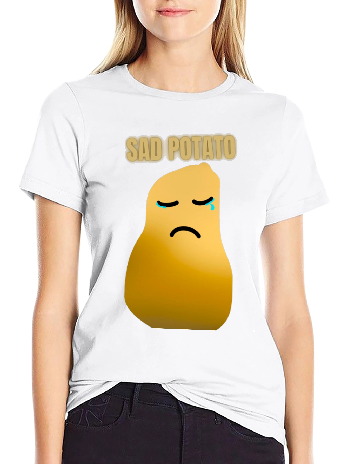 Black Sad Potato Graphic T-Shirt - Unisex Cotton Tee view 9