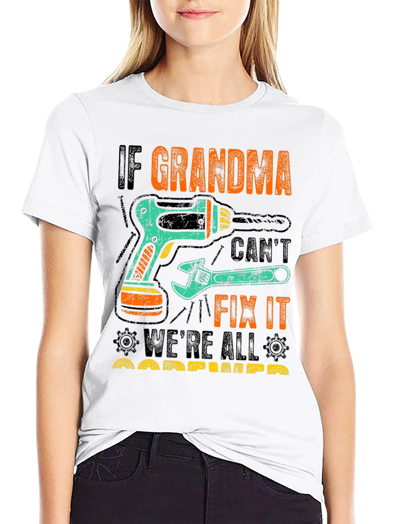 Black If Grandma Can't Fix It T-Shirt view 9