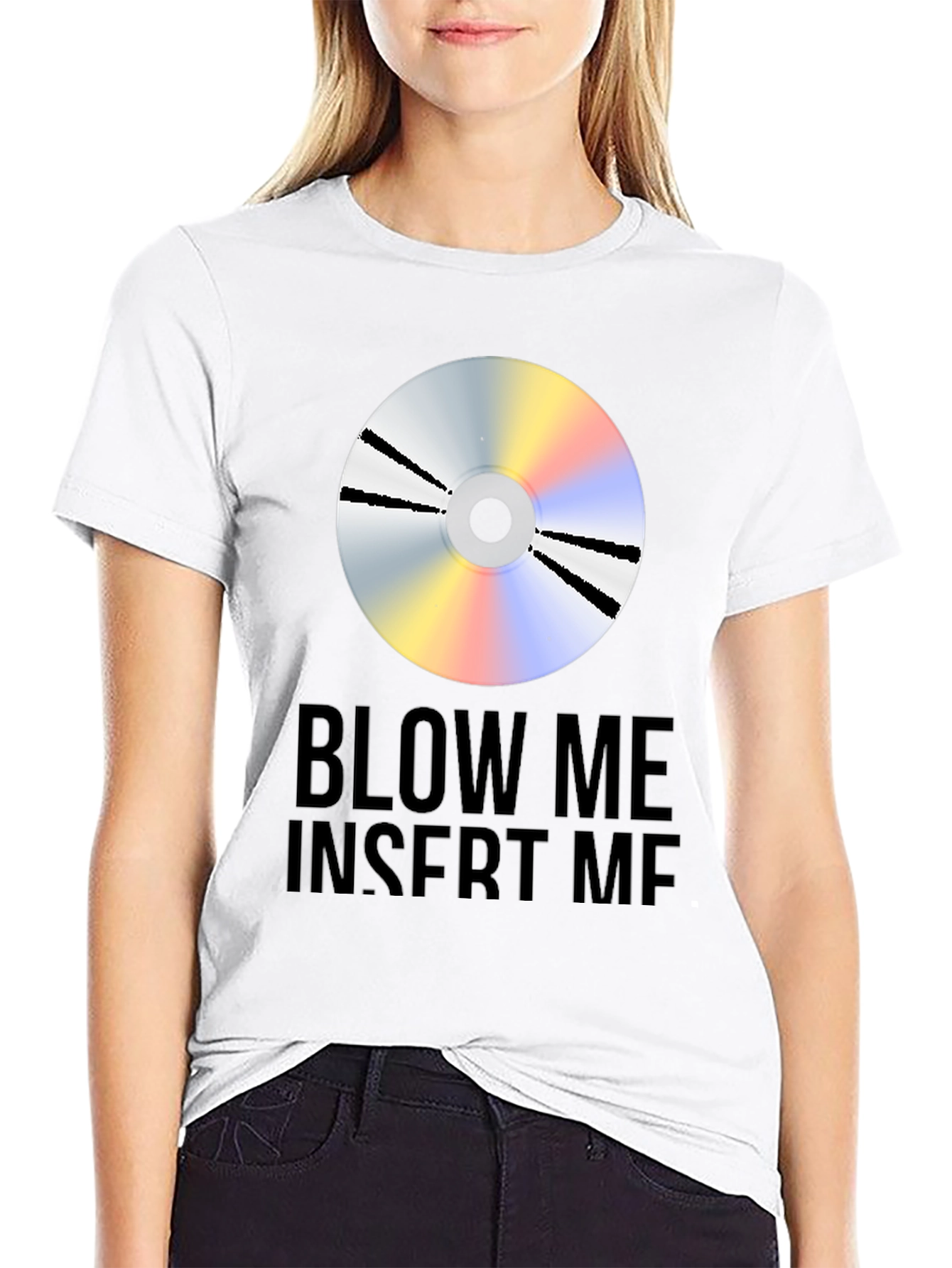 Black "Blow Me Insert Me" Graphic Tee view 9
