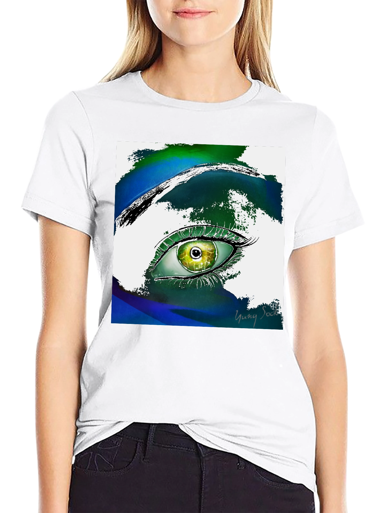 Black Eye Art T-Shirt - Artistic Graphic Tee view 9
