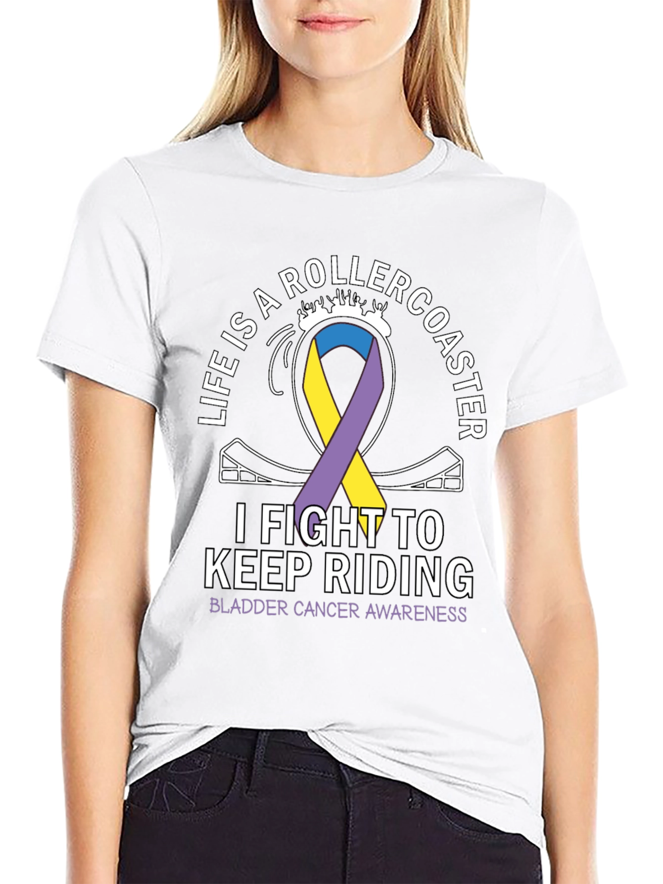 Black Bladder Cancer Awareness T-Shirt view 9
