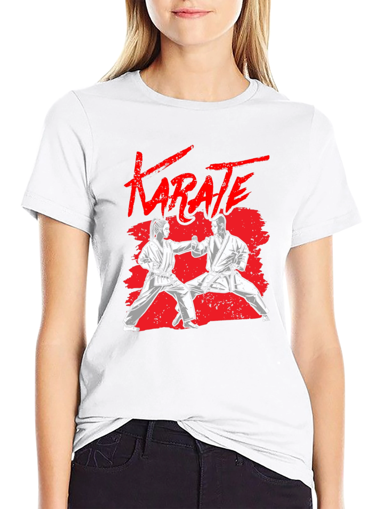 Black Karate Graphic Black T-Shirt view 9