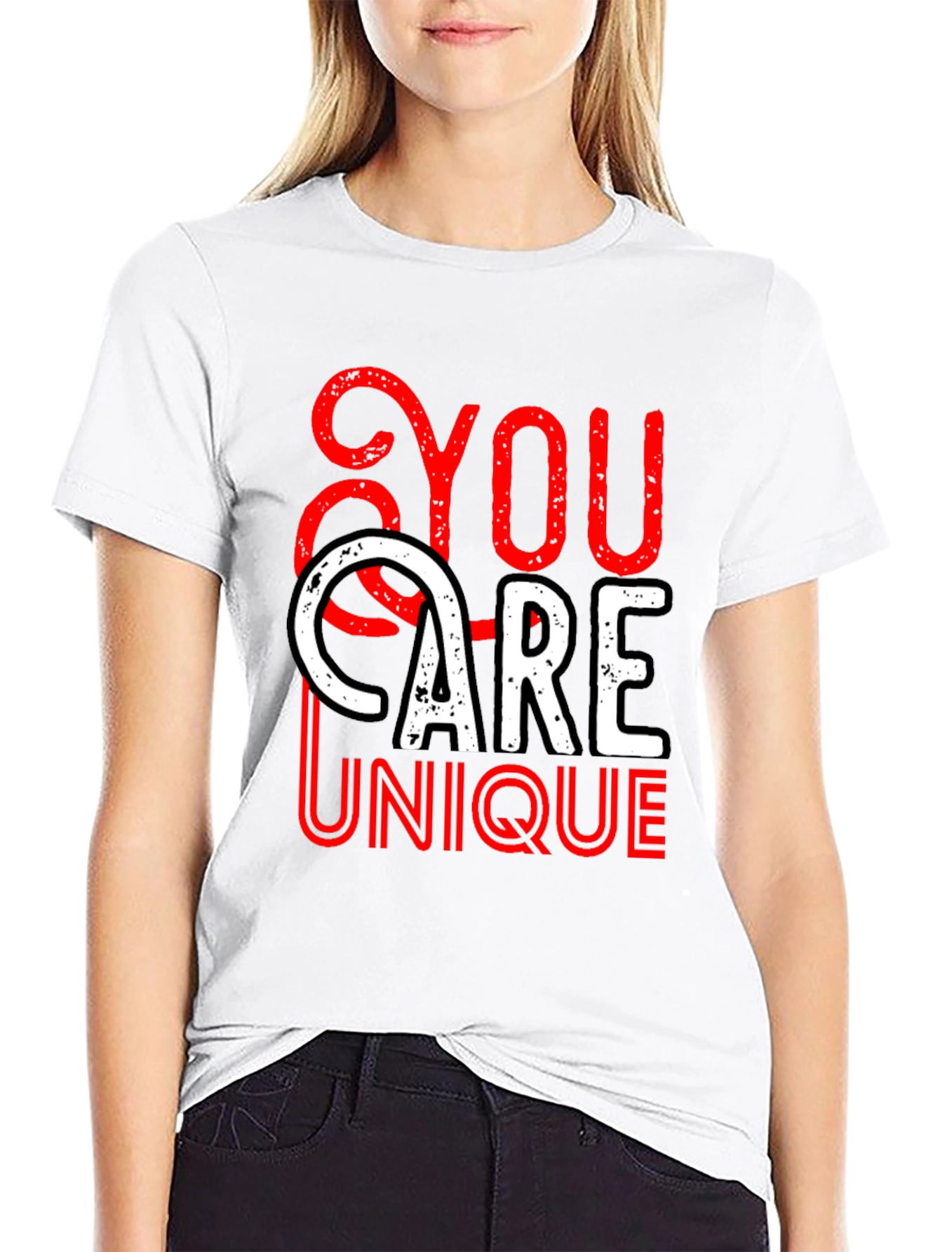 Black You Are Unique Graphic T-Shirt view 9