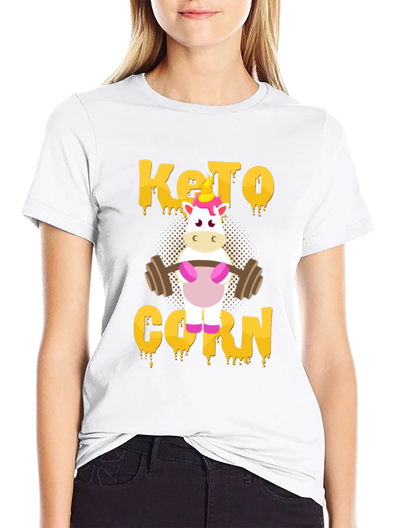 Black Keto Corn Unicorn T-Shirt - Funny Gym Workout Tee view 9