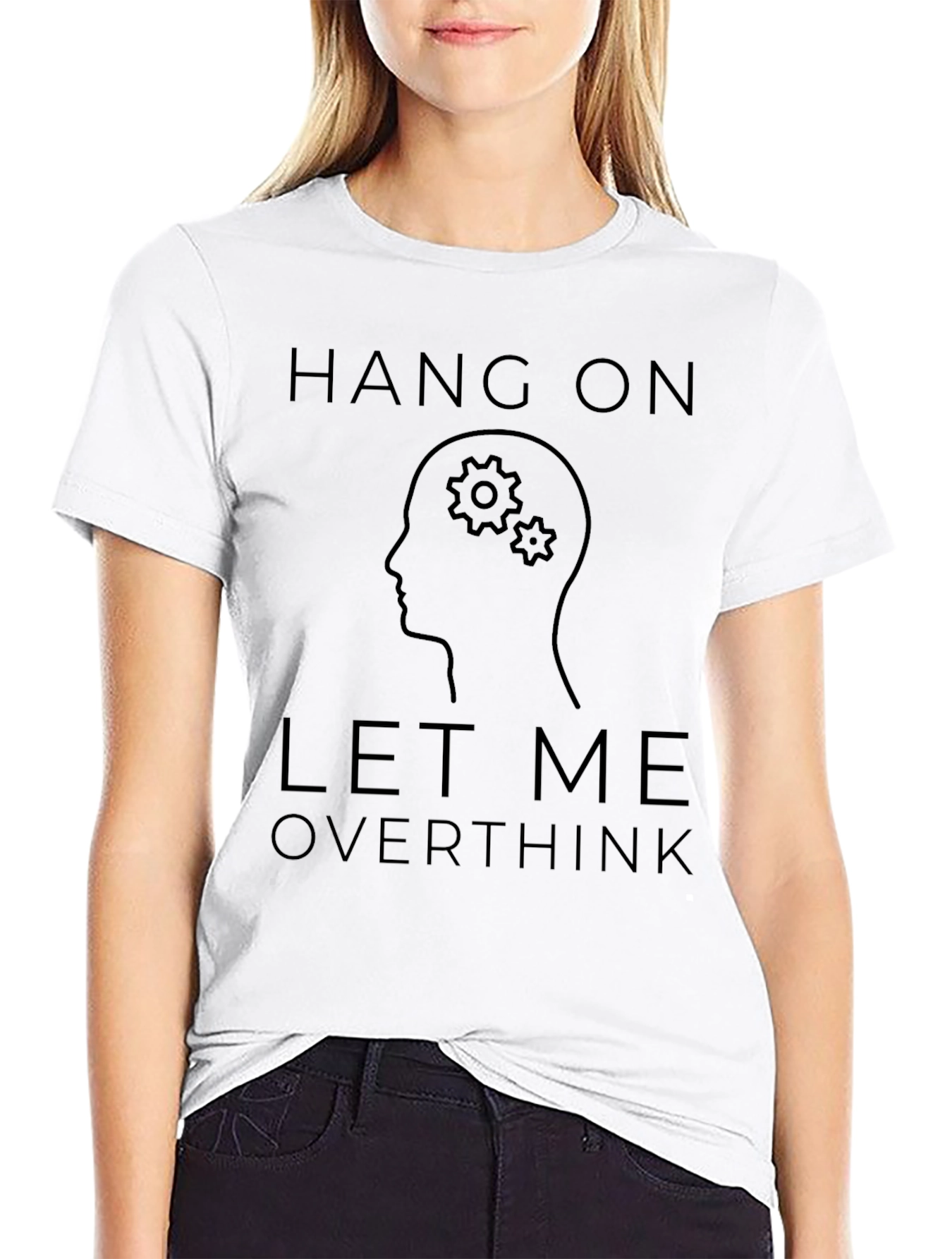 Black Hang On Let Me Overthink T-Shirt - Black view 9