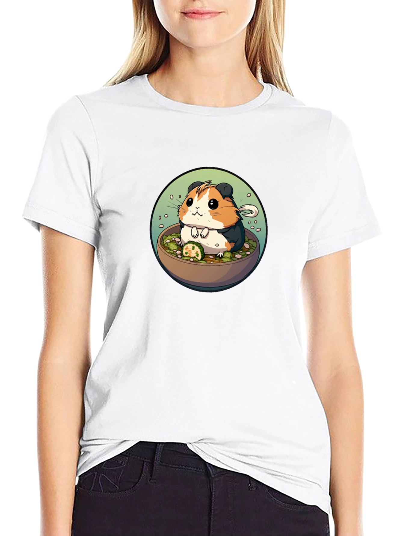 Black Guinea Pig Ramen Bowl T-Shirt view 9