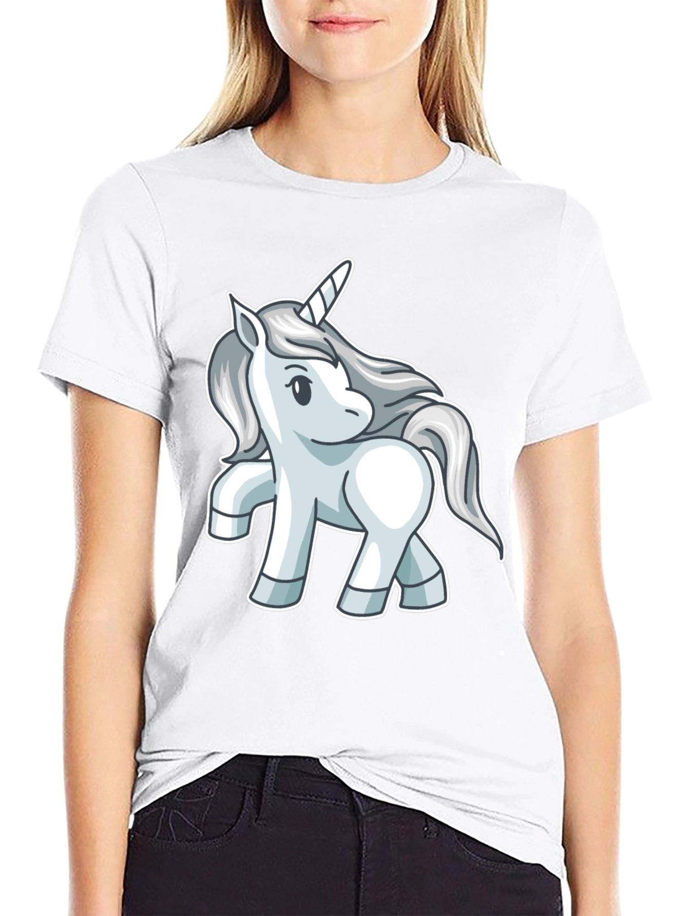 Black Unicorn Graphic T-Shirt - Black Cotton Tee view 9