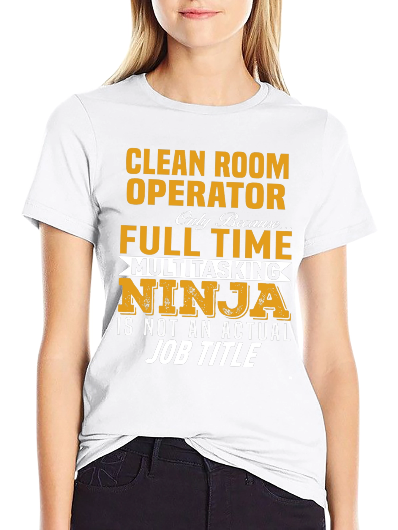Black Clean Room Operator Full Time Ninja T-Shirt view 9