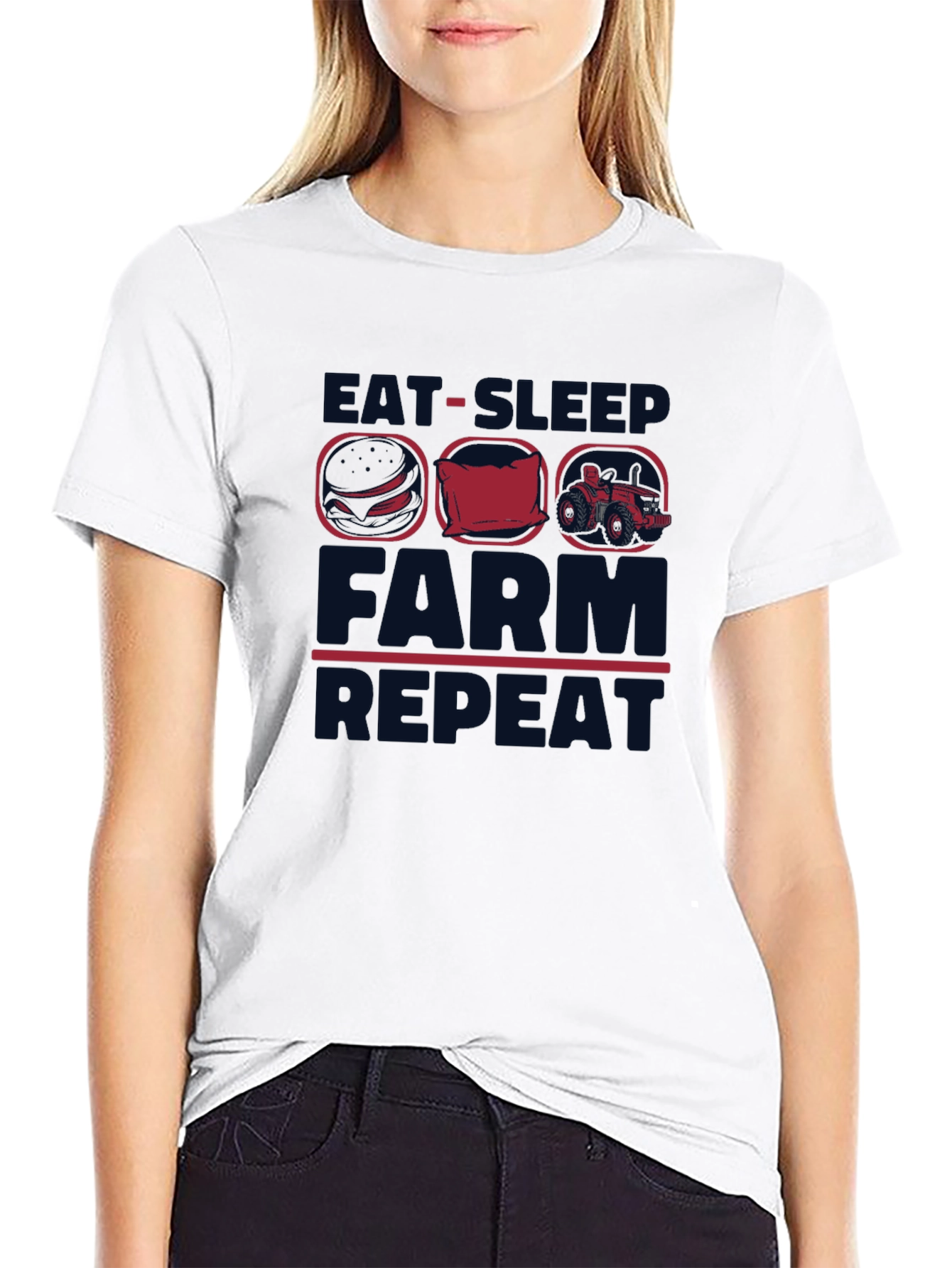 Eat Sleep Farm Repeat Graphic Tee - 9