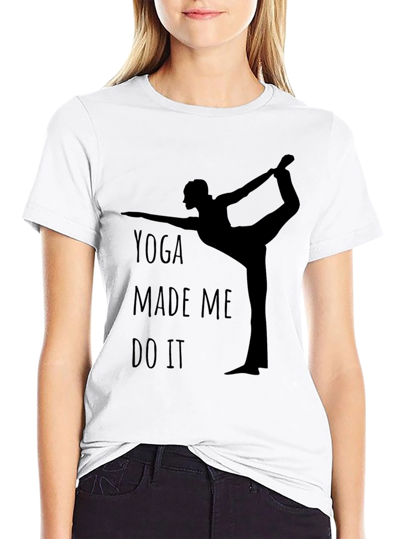 Black Yoga Made Me Do It - Graphic Tee view 9