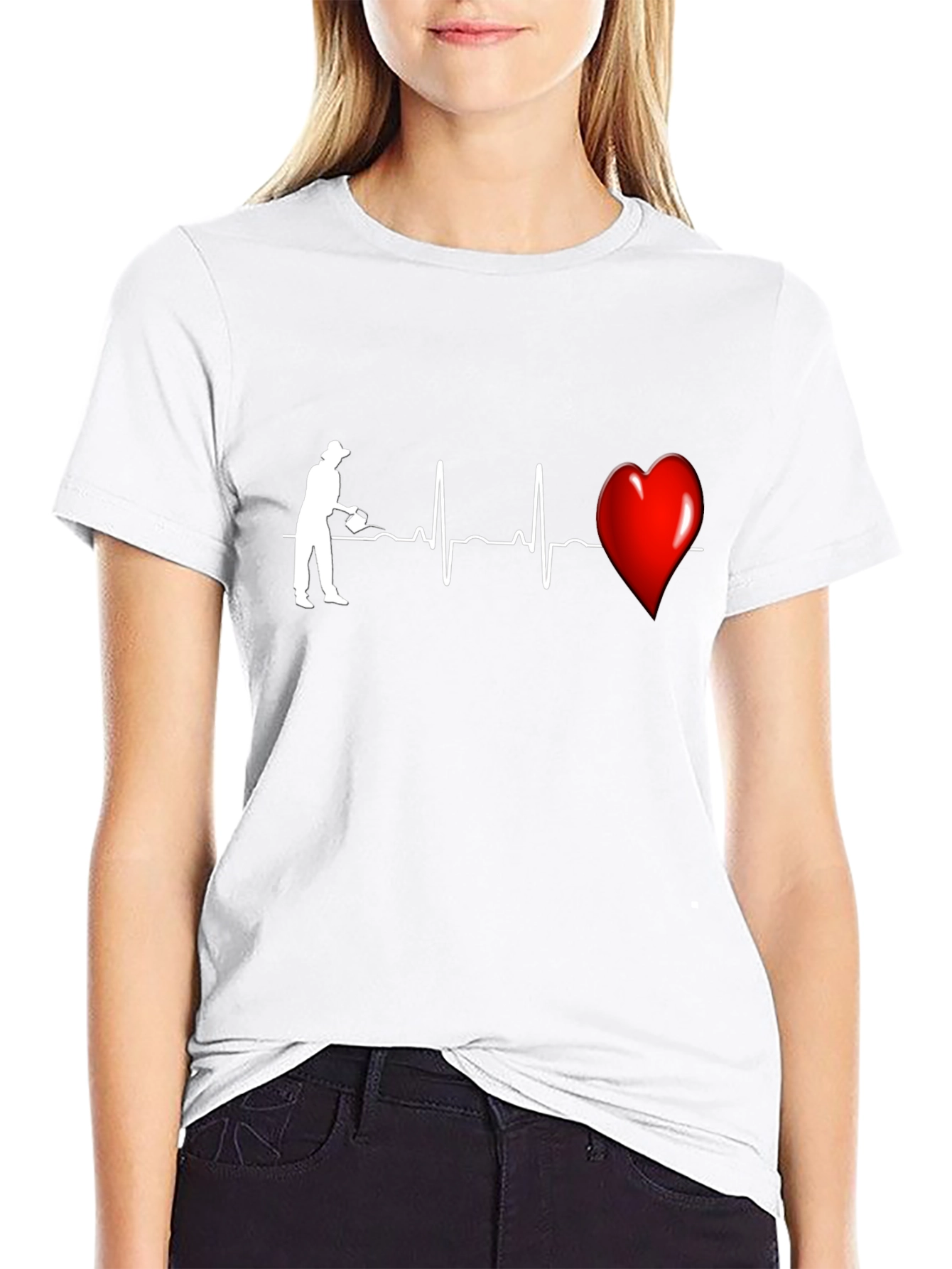 Black Gardener's Heartbeat Graphic Tee - Black view 9