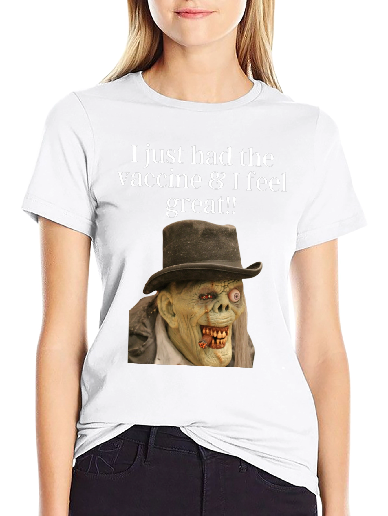 Black Vaccine Zombie Humor Graphic Tee view 9