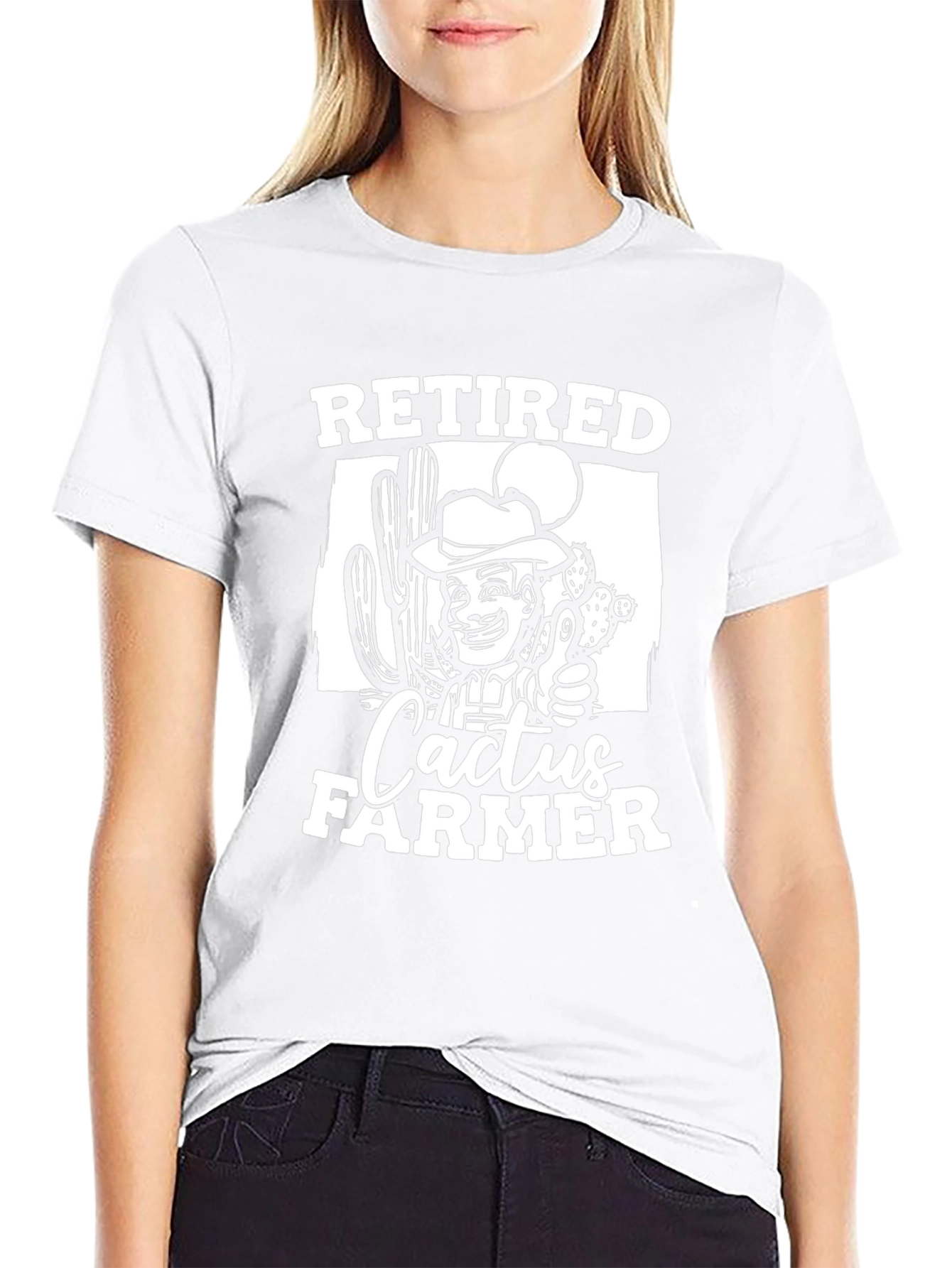 Black Retired Cactus Farmer Graphic T-Shirt view 9