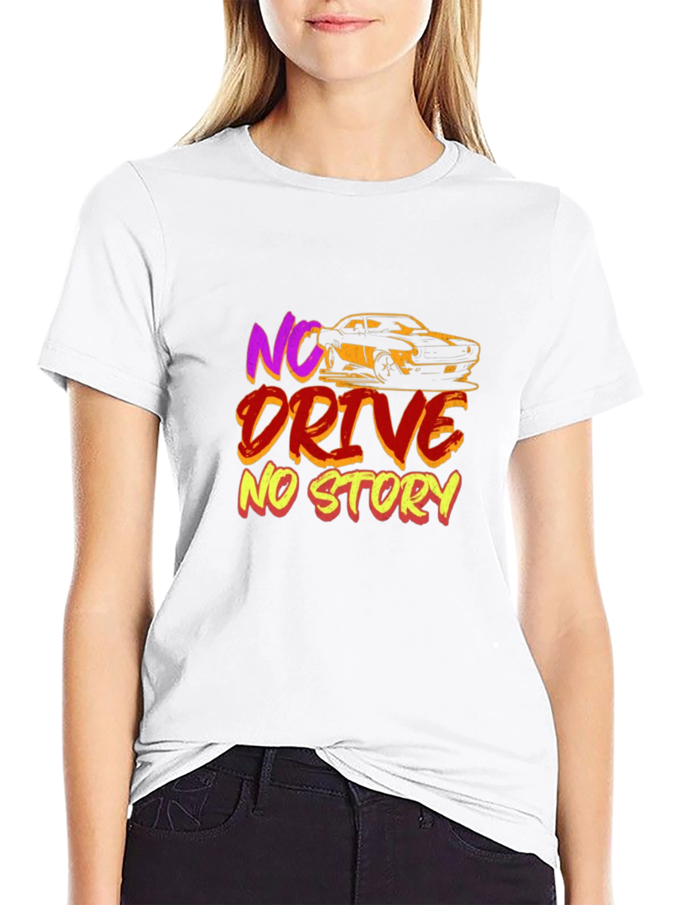 Black No Drive No Story Graphic T-Shirt view 9