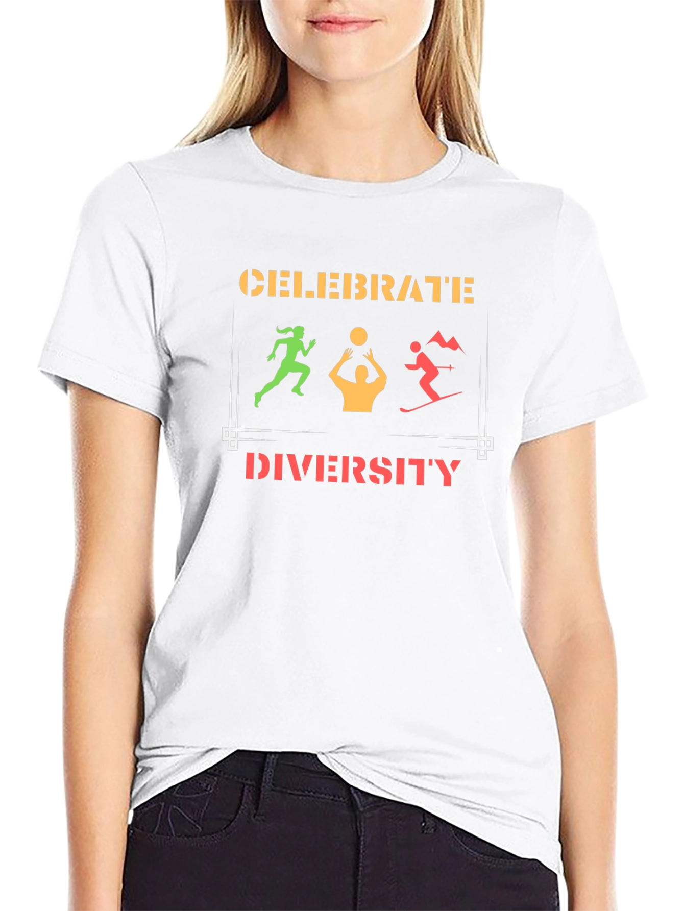 Black Celebrate Diversity Graphic T-Shirt view 9