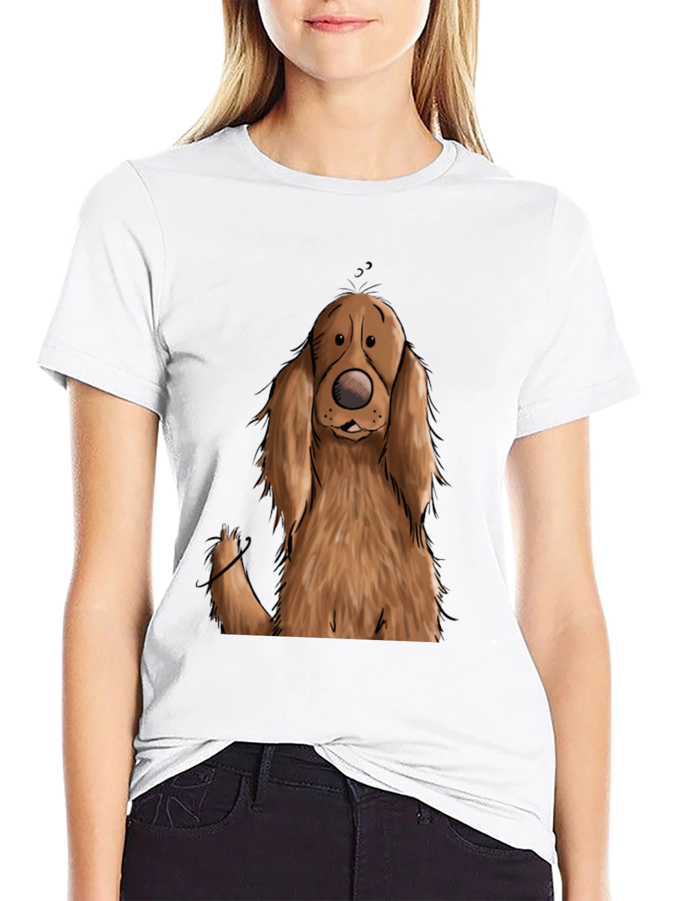 Black Dog Cartoon Graphic Black T-Shirt view 9