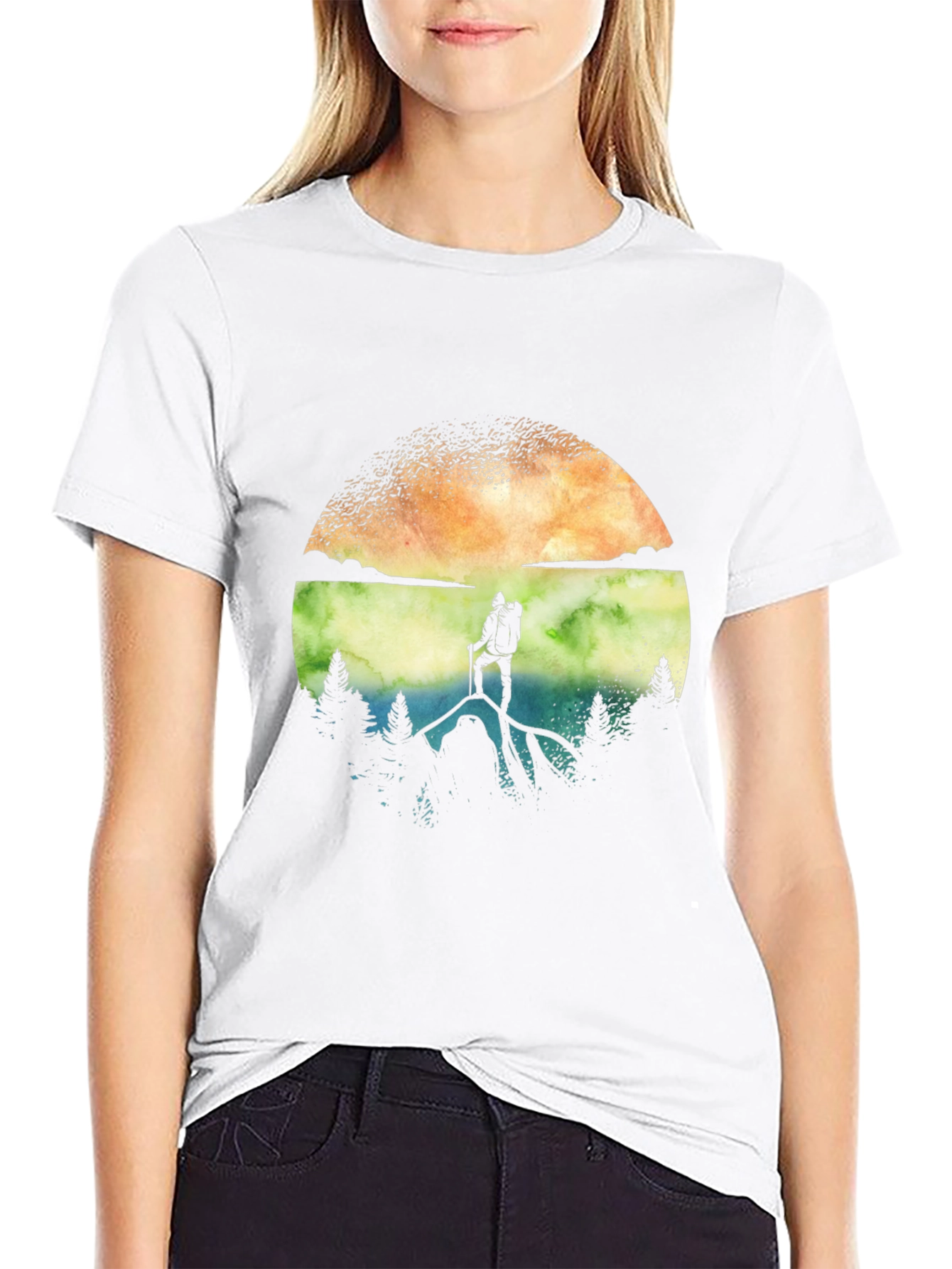 Black Mountain Hiker Graphic T-Shirt - Adventure Awaits! view 9
