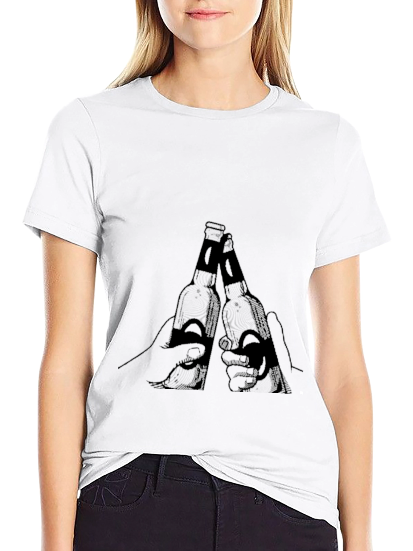 Black Men's Black Beer Toast Graphic Tee view 9