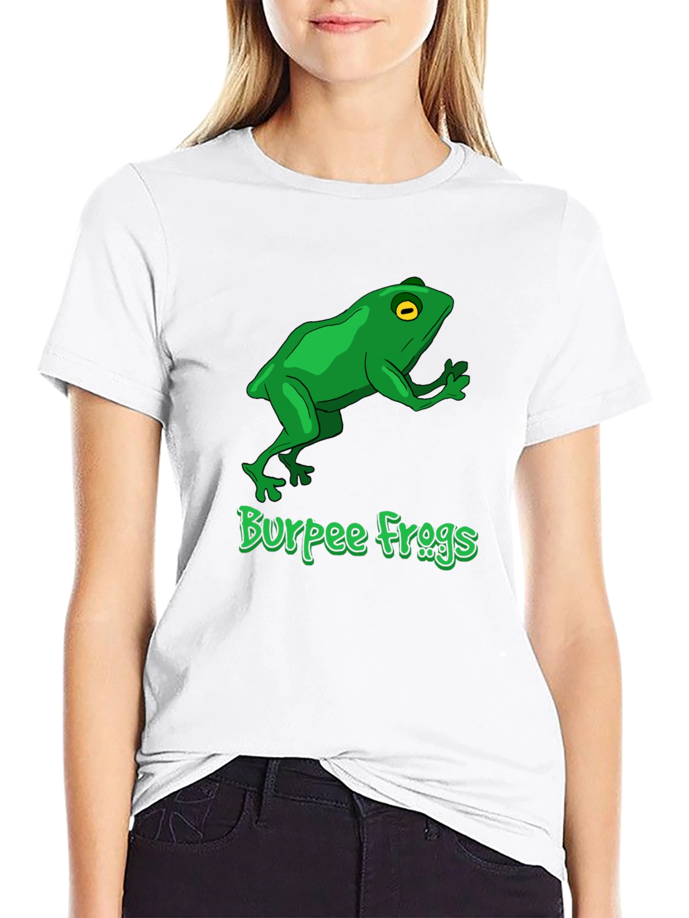 Black Burpee Frogs Graphic Tee - Black Cotton T-Shirt view 9