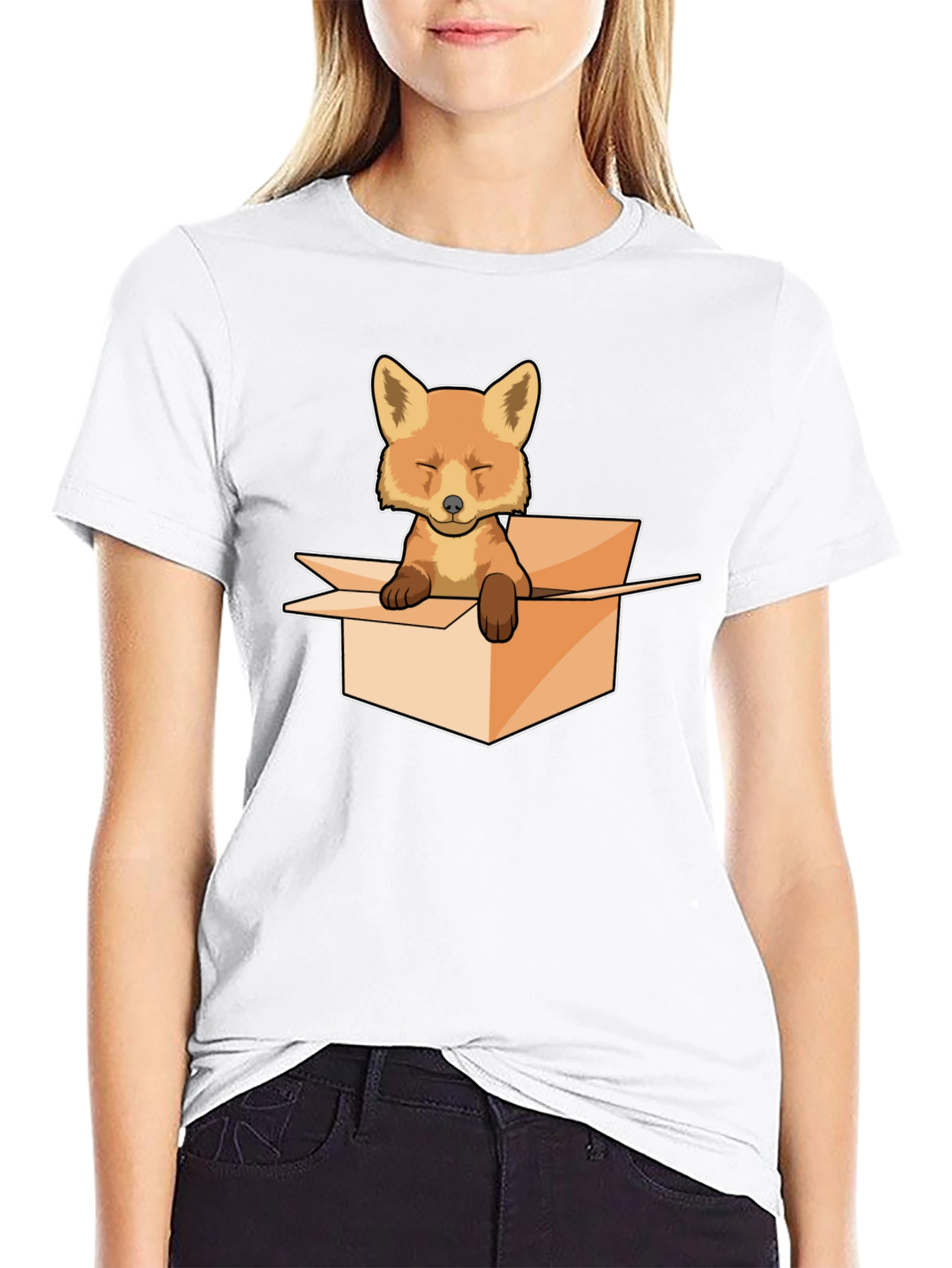 Black Fox in a Box Graphic Tee view 9