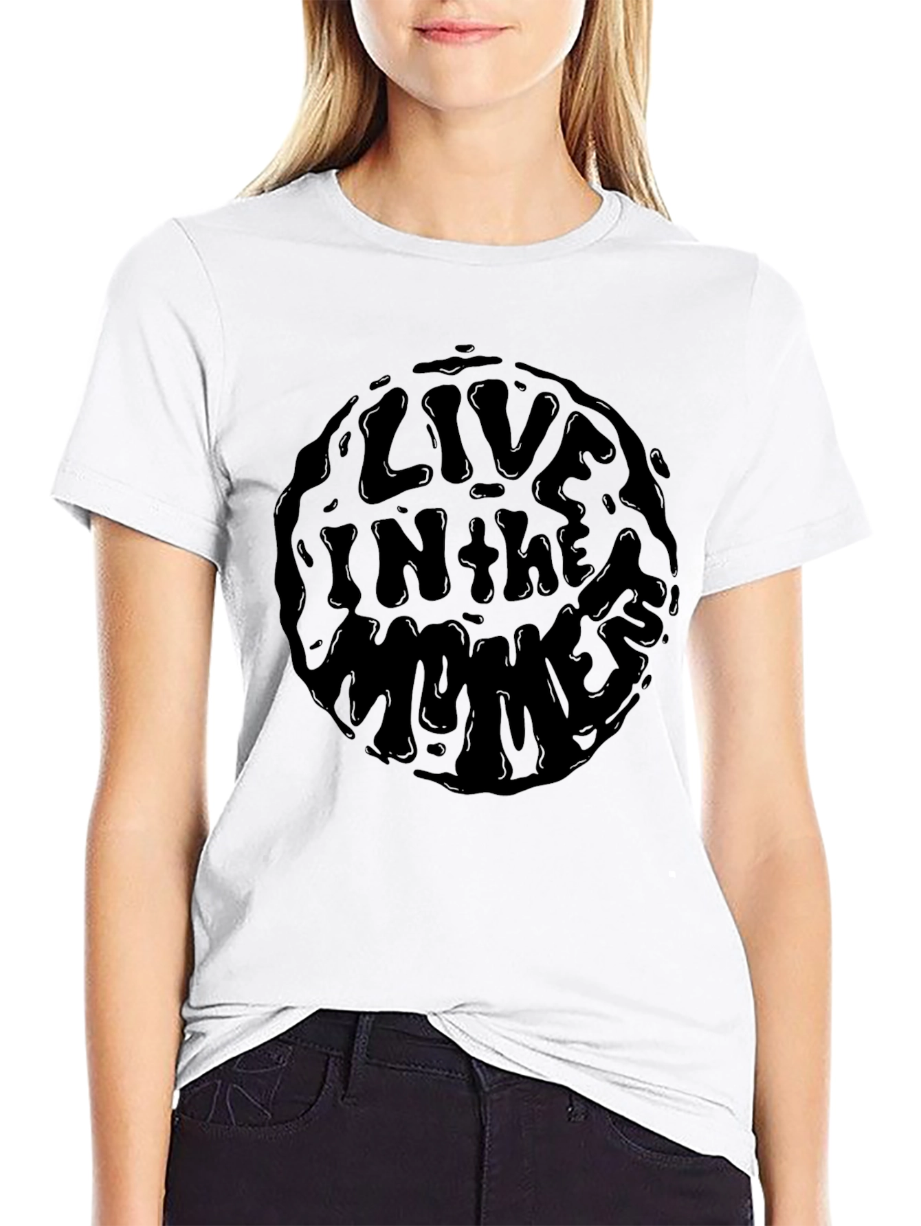 Black Live In The Moment Black Graphic Tee view 9