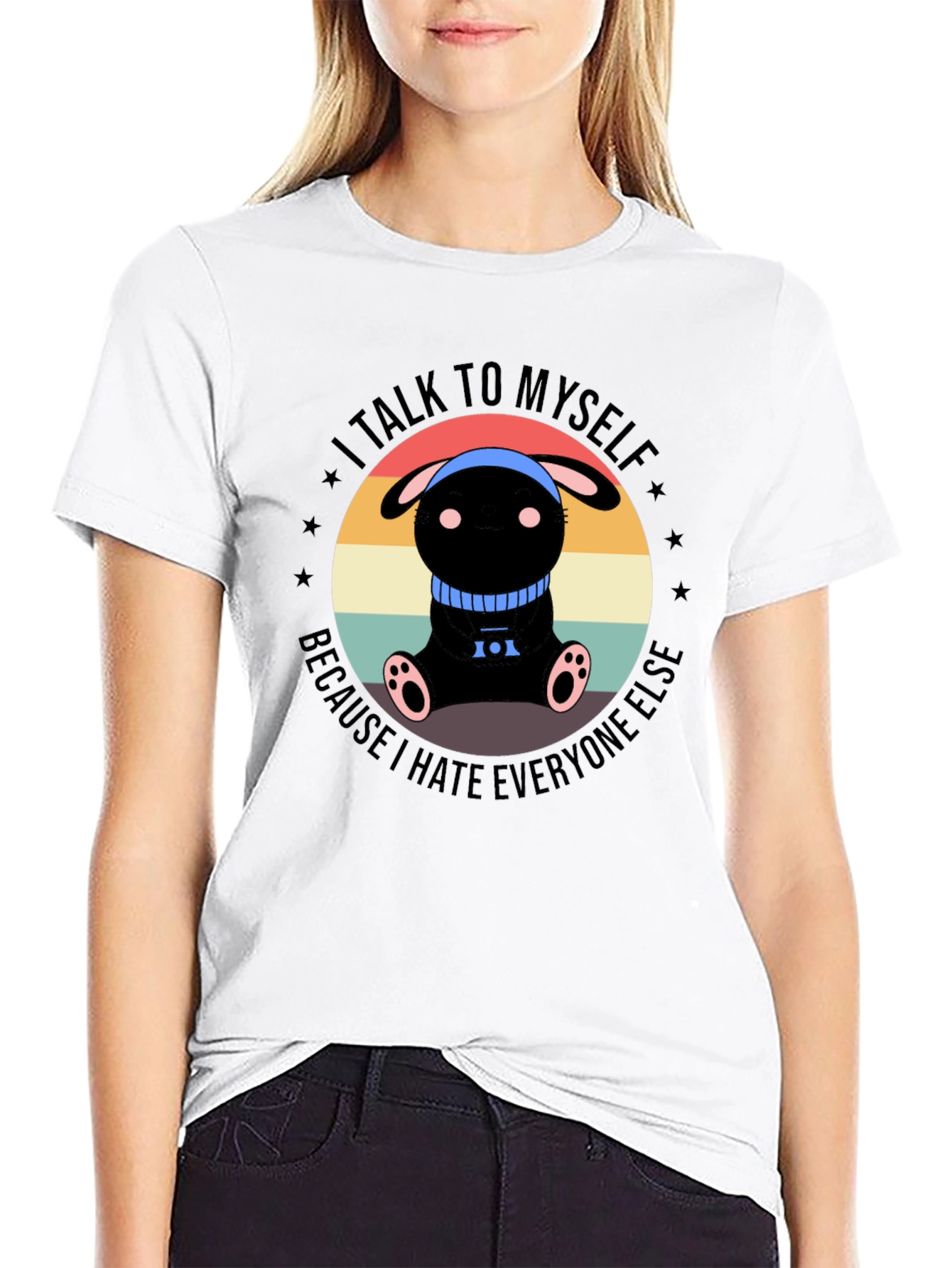 Black I Talk To Myself Graphic Tee view 9