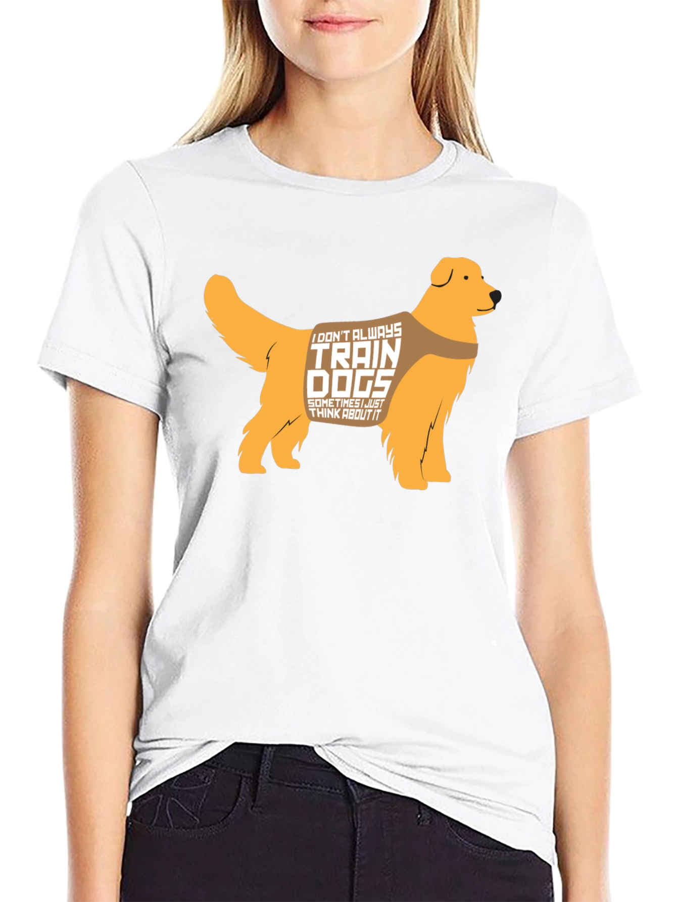 Black Dog Trainer T-Shirt - Golden Retriever Design view 9