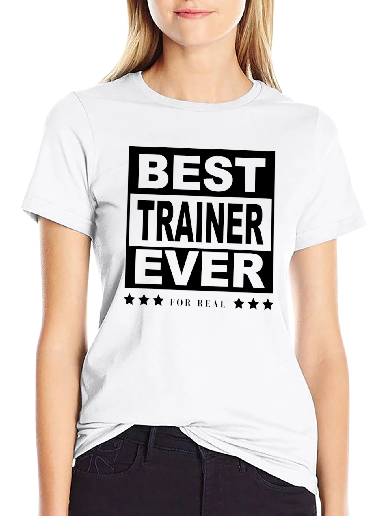 Black Best Trainer Ever T-Shirt - Black Cotton Tee view 9