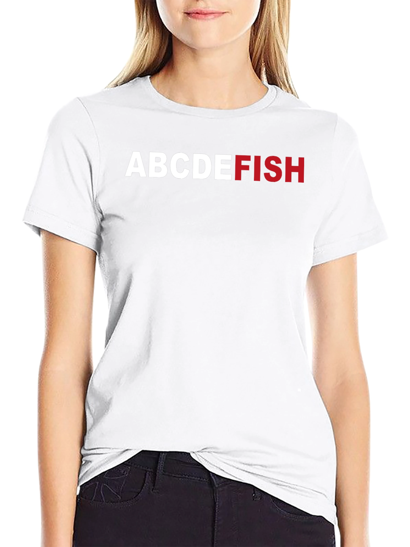 Black ABCDEFISH Graphic Tee - Funny Alphabet Pun Shirt view 9
