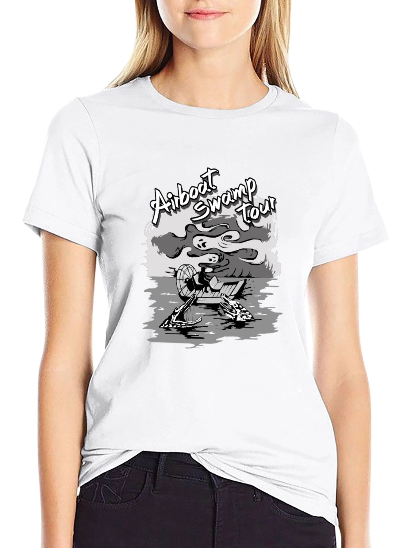 Black Airboat Swamp Tour Graphic Tee - Black view 9