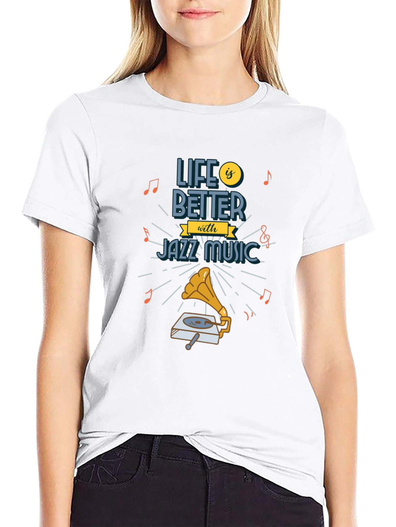 Black Life is Better With Jazz Music Graphic T-Shirt view 9