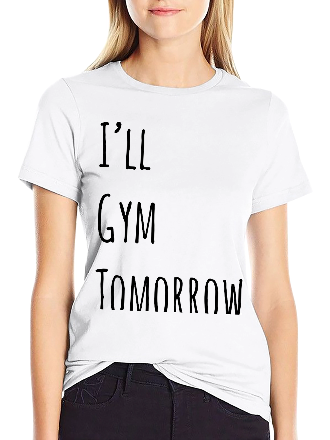 Black Funny Gym Tomorrow Graphic T-Shirt view 9
