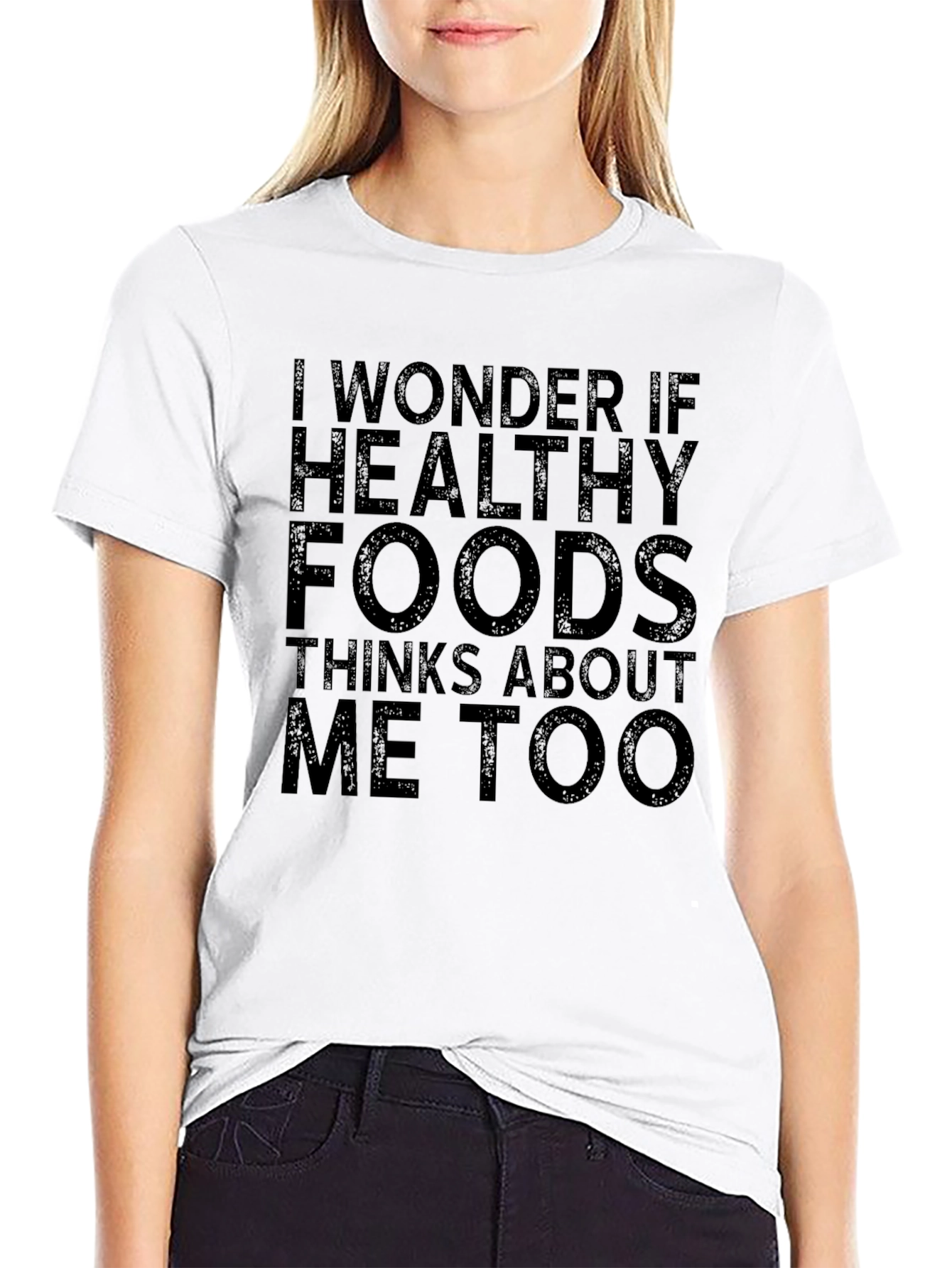 Black Healthy Foods Funny Graphic Tee view 9