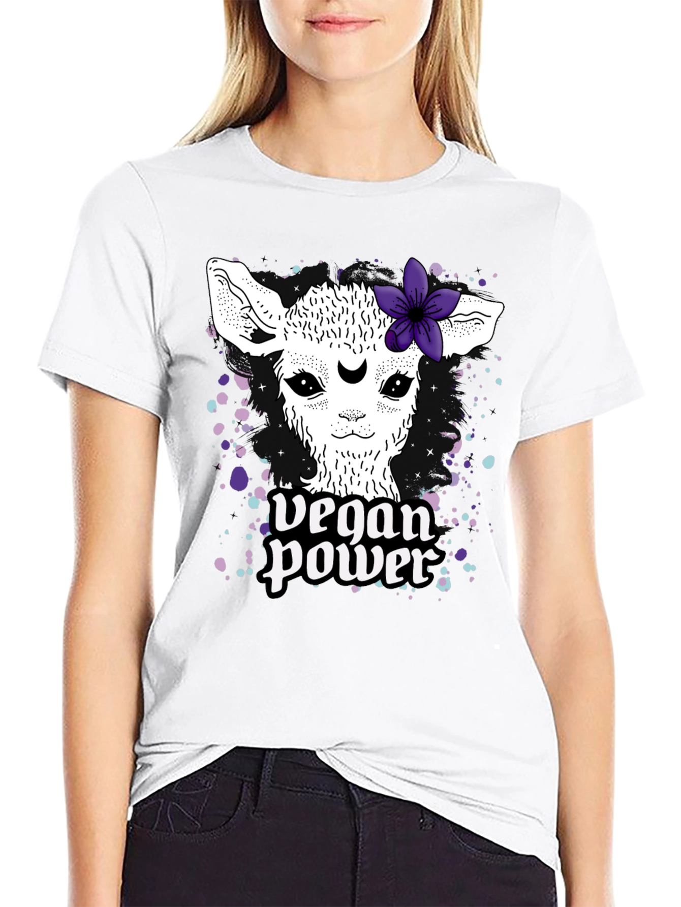 Vegan Power Llama Tee - Cute Animal Lover Shirt - 9