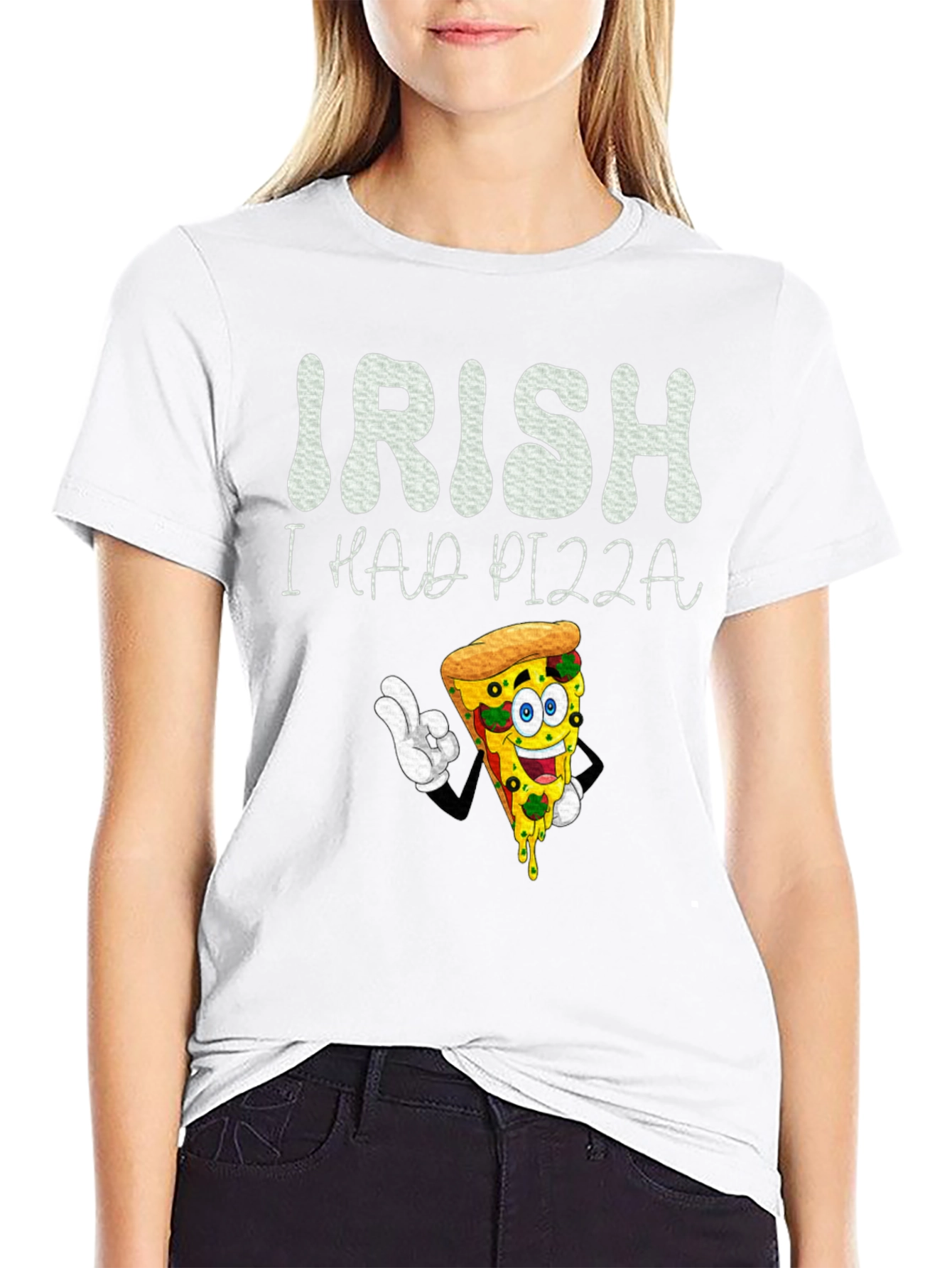 Black Irish I Had Pizza T-Shirt view 9