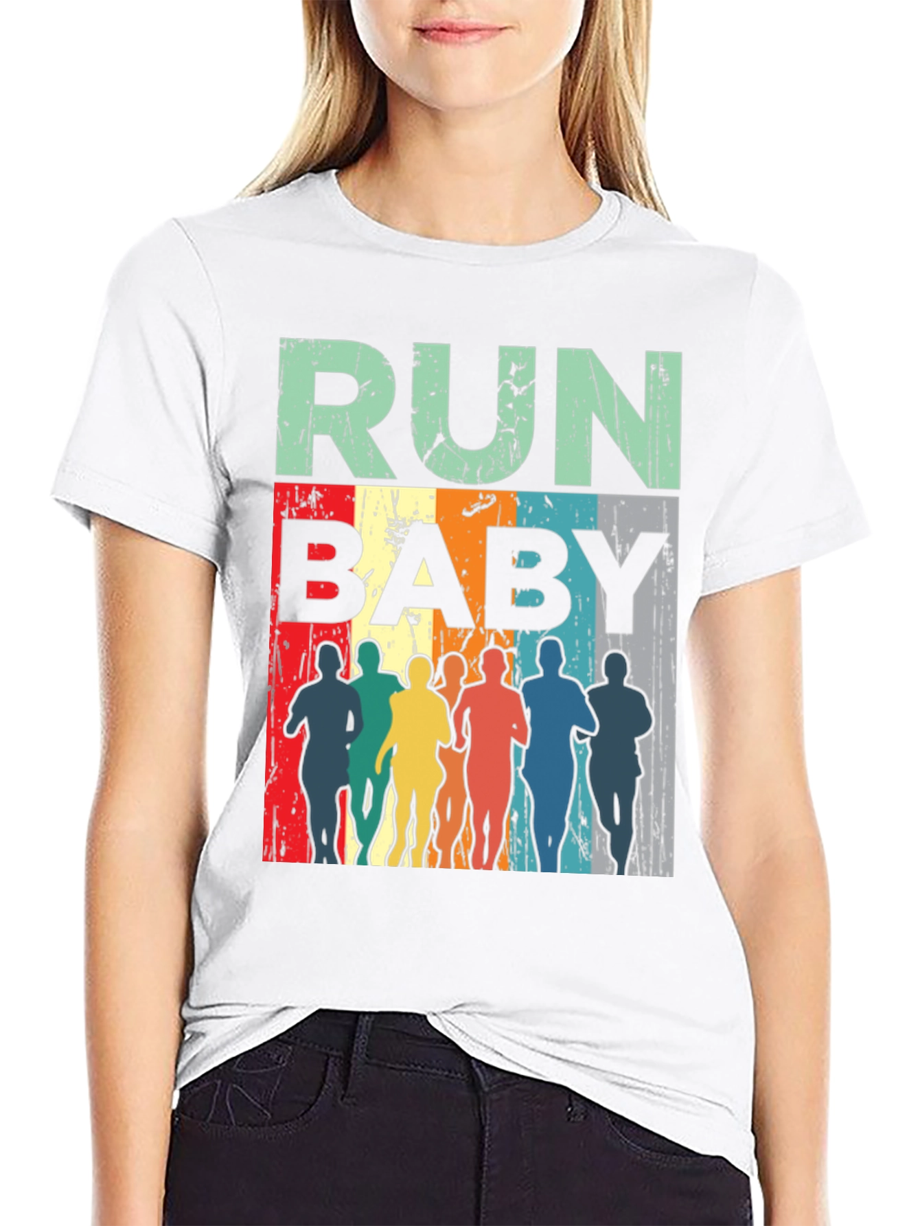 Black Run Baby Vintage Graphic Tee - Unisex view 9