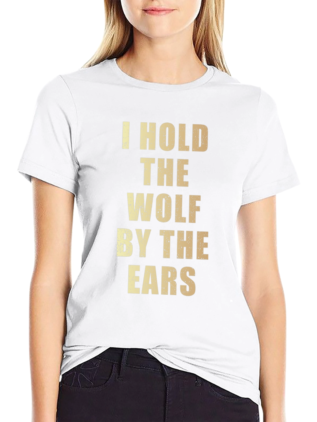 Black I Hold The Wolf By The Ears Graphic T-Shirt view 9