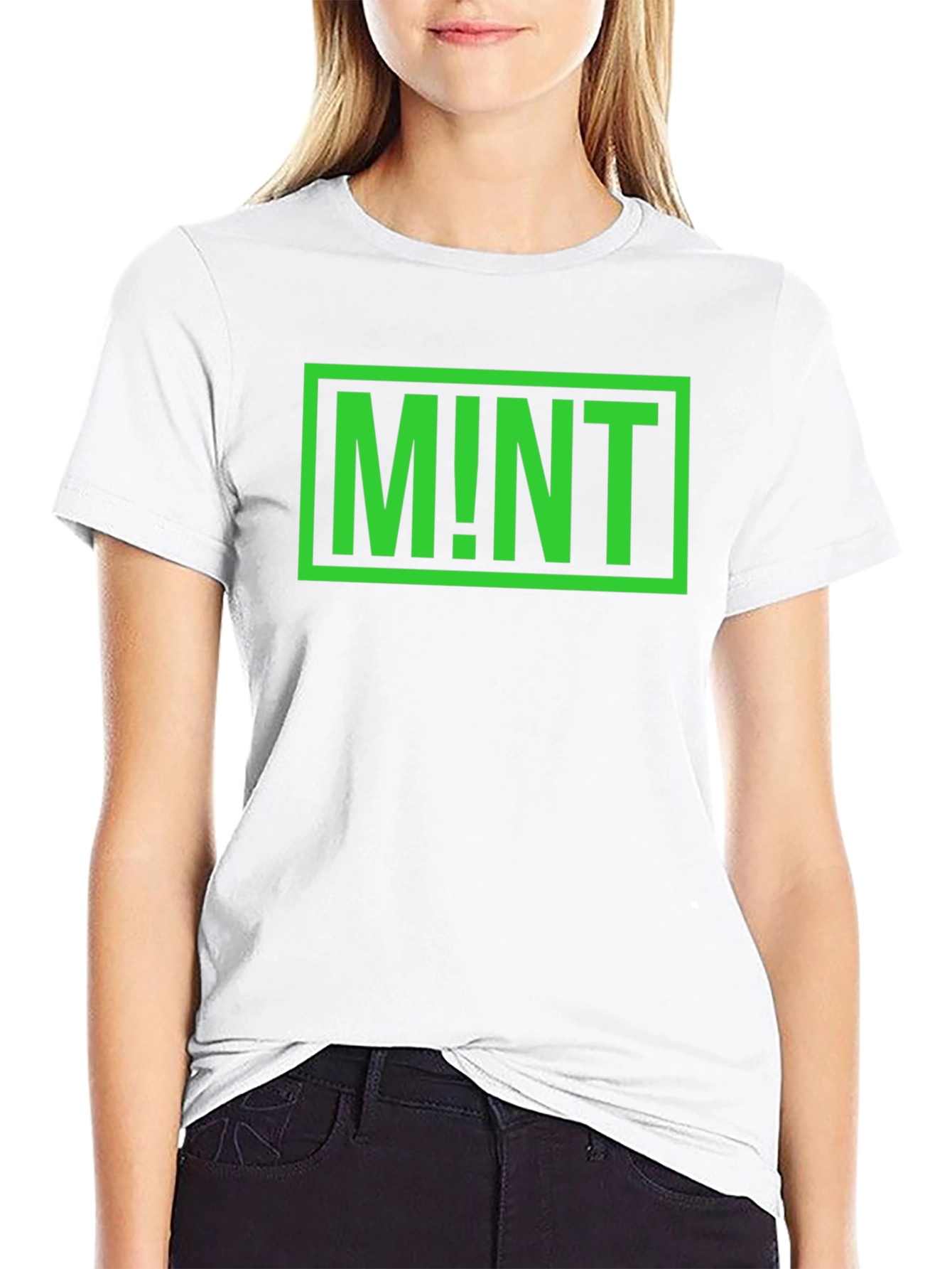 Black Mint Graphic Print Black Cotton T-Shirt view 9